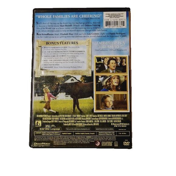 * Dreamer DVD 2005 Movie Kurt Russell Dakota Fanning PG - Picture 2 of 3